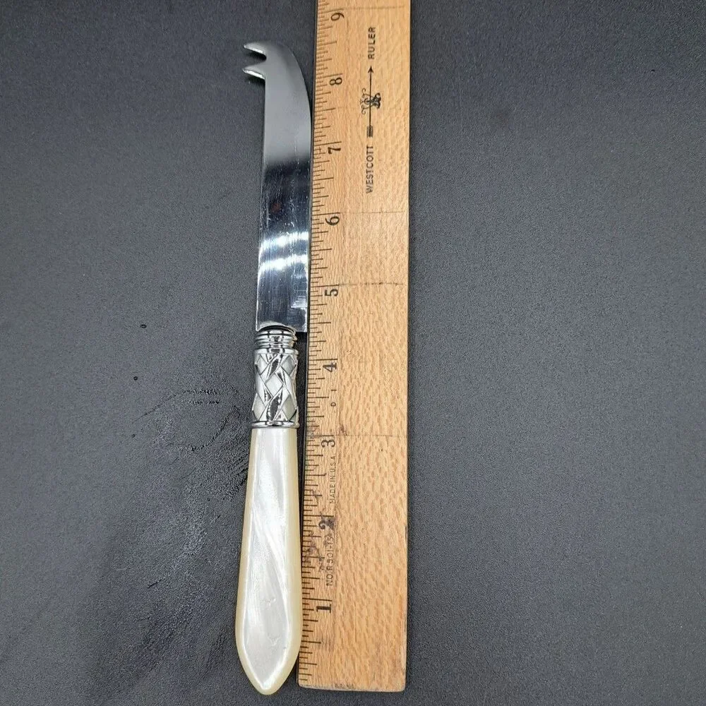 Bugatti For Vietri Mother of Pearl Iridescent Handle Cheese Knife Set of 3